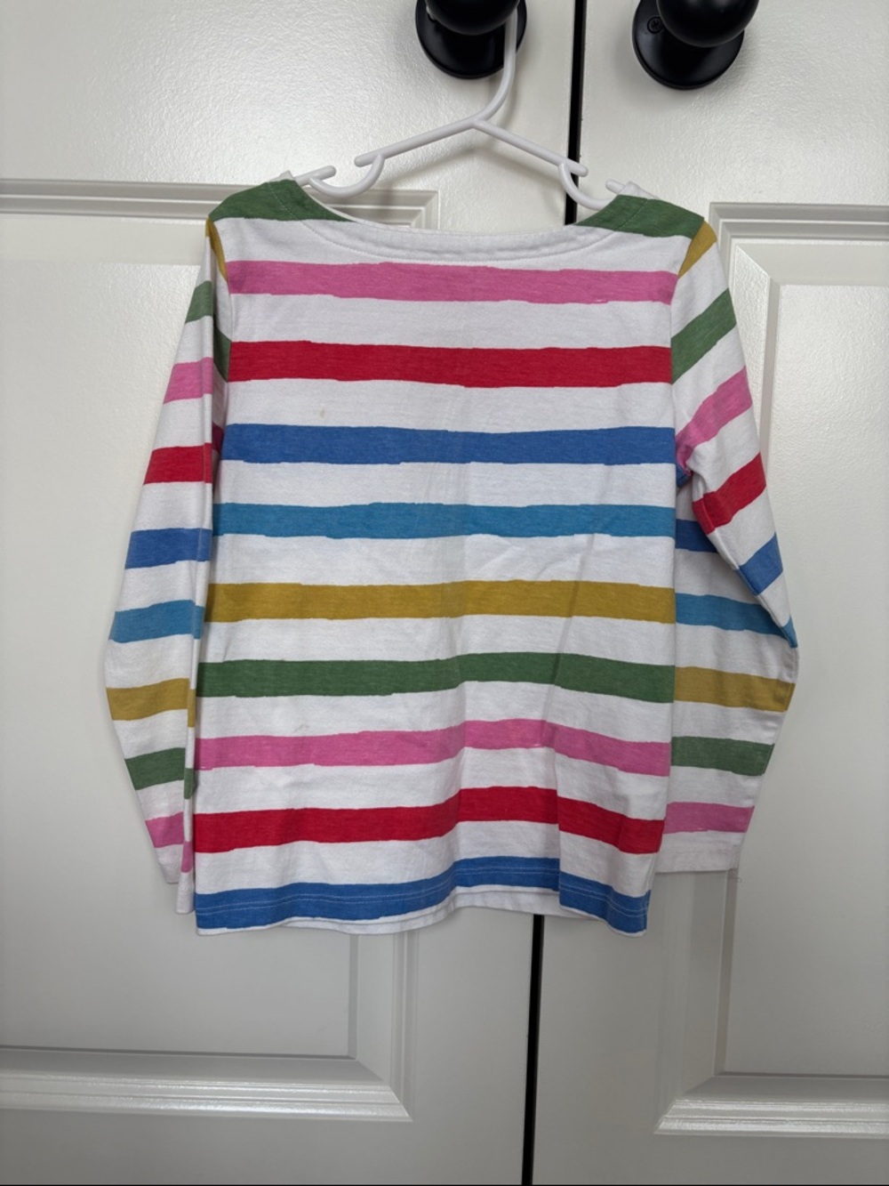 Mini Boden Long-Sleeve Stripe Tee in White, Pink, Red, Blue, Green, Gold